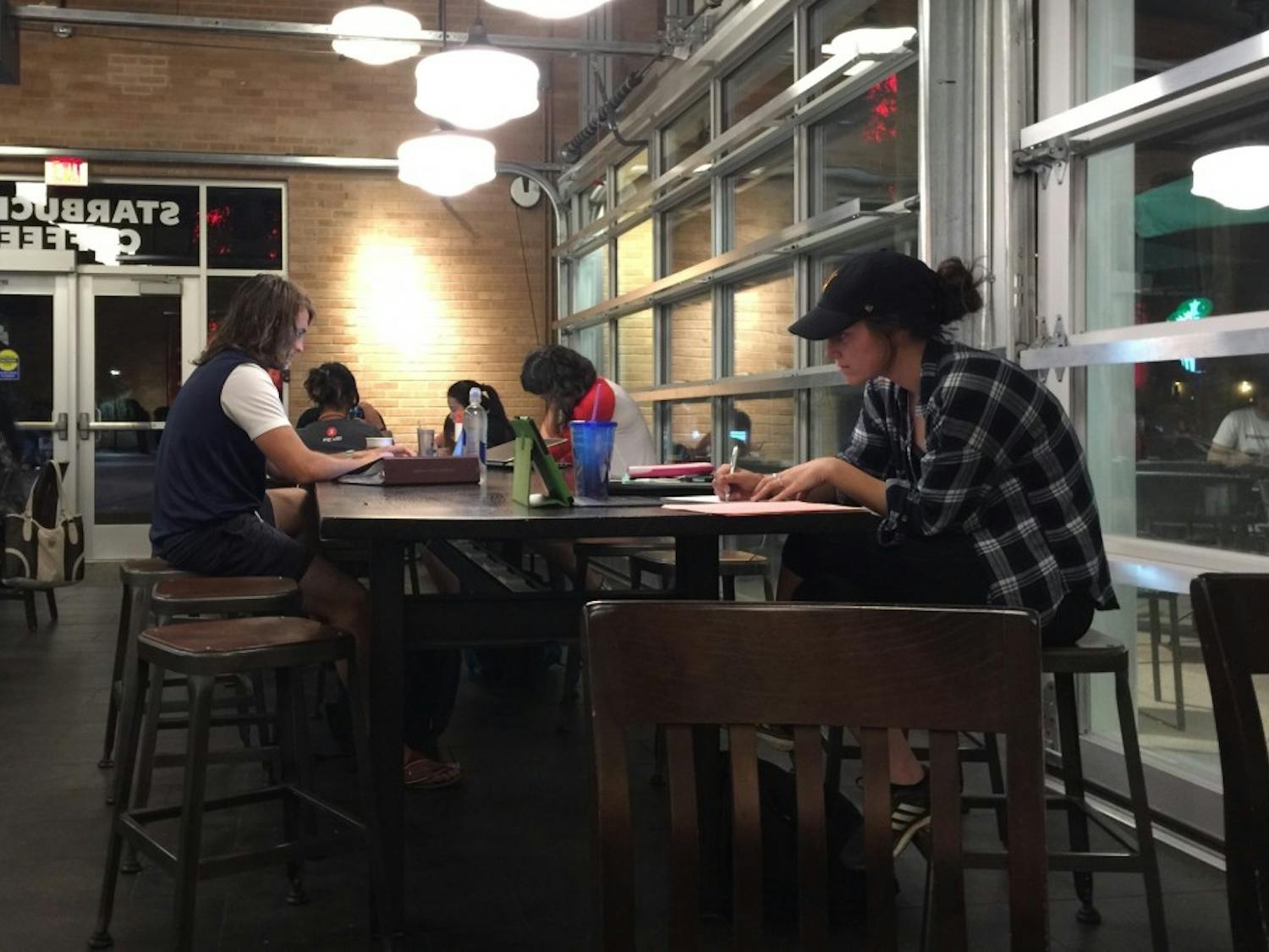 Students study at Starbucks at the Memorial Union on the ASU Tempe campus on Thursday, Sept. 29, 2016.