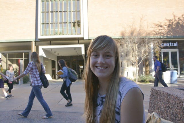 Music therapy sophomore Ariann Hutter. (Photo by Ryan Santistevan/The State Press)