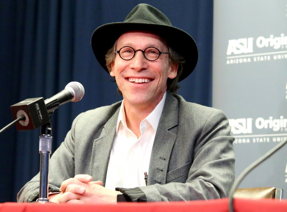 Lawrence Krauss speaks&nbsp;at the Media Q&A session before his dialogue with Johnny Depp 'Finding Creativity in Madness' at ASU Gammage on Saturday, March 12, 2016, as a part of the Origins Project.