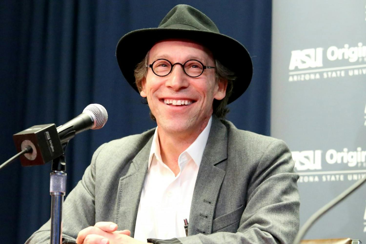 Lawrence Krauss speaks&nbsp;at the Media Q&A session before his dialogue with Johnny Depp 'Finding Creativity in Madness' at ASU Gammage on Saturday, March 12, 2016, as a part of the Origins Project.
