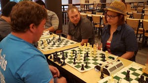 Carissa Cunningham plays chess at a dinning area near the Taco Bell in Tempe's&nbsp;Memorial Union&nbsp;on&nbsp;Monday, March 24, 2016.&nbsp;Editor's note: this caption previously included the name of an individual who was not in the photo. It has since been updated.