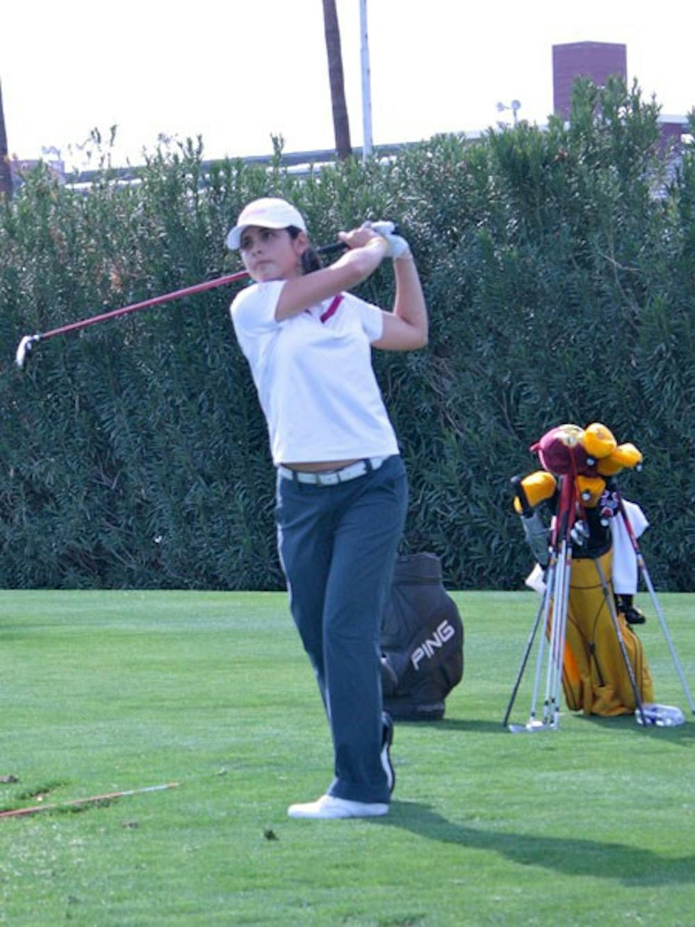 NOT UP TO PAR: ASU senior golfer Juliana Murcia had an uncharacteristically tough tournament at the Bruin/Wave Invitational in Santa Clarita, Calif. Still, the No. 1 Sun Devils took second place behind USC. (Photo by Nick Kosmider)