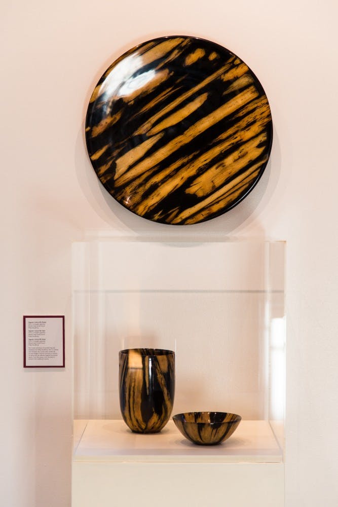 The Saguaro turned wood collection by Atlanta-born woodturner Philip Moulthrop is the centerpiece of the "Arizona Indigenous: New Turned Wood" by Philip and Matt Moulthrop exhibit at the Phoenix Botanical Gardens. (Daniel Kwon/ The State Press)