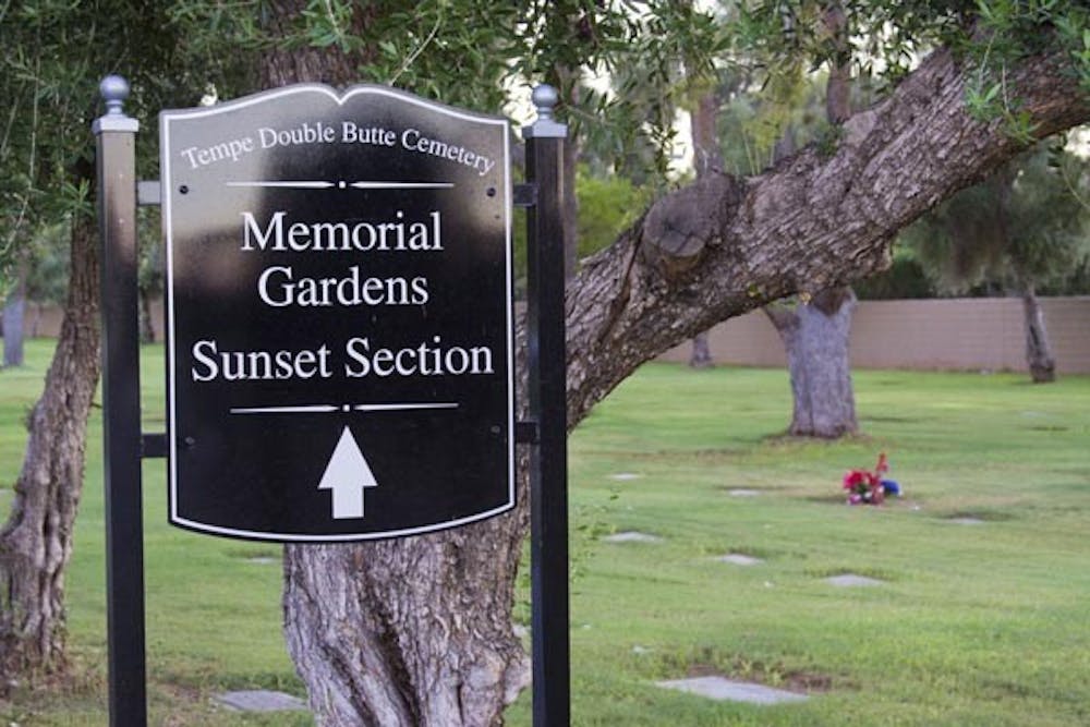 BURIED FUNDS: The Double Butte Cemetery in Tempe is asking the city of Tempe for help with their debt. A decrease in sales and residents exploring options other than burial has caused the cemetery to accumulate a debt of over a half a million dollars. (Photo by Annie Wechter)