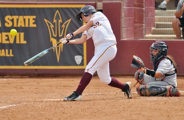 READY TO SCORE: Sophomore infielder Lexi Anderson gets a lead off third base during ASU's 14-0 win over Rutgers Feb. 21 at Farrington Stadium. (Photo by Michael Arellano)