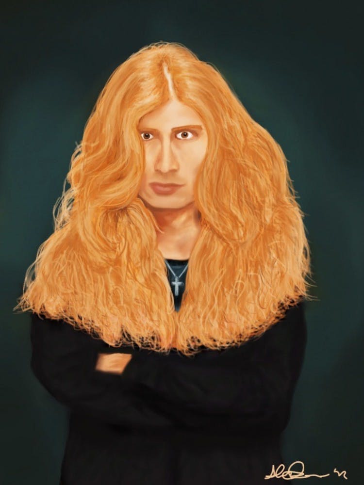 A Dave Mustaine painting created in Sketchbook Express. Photo by Alec Damiano.