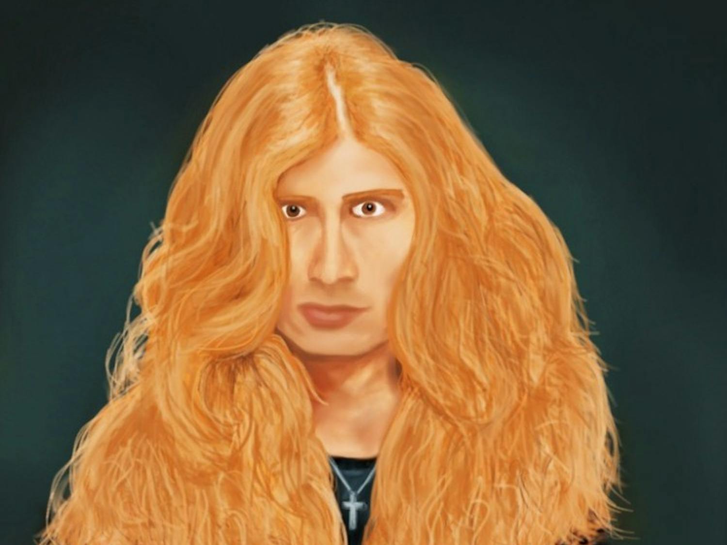 A Dave Mustaine painting created in Sketchbook Express. Photo by Alec Damiano.