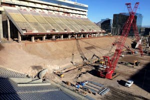 Construction on the Sun Devil Stadium in Tempe continues on Tuesday, Feb. 23, 2016. 