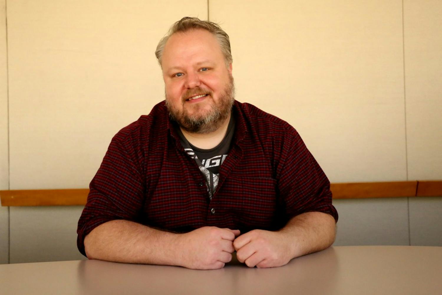 Ron May, founding artistic director of Stray Cat Theatre, poses for a portrait in the Arizona Center in downtown Phoenix on Friday, Feb. 28, 2016.