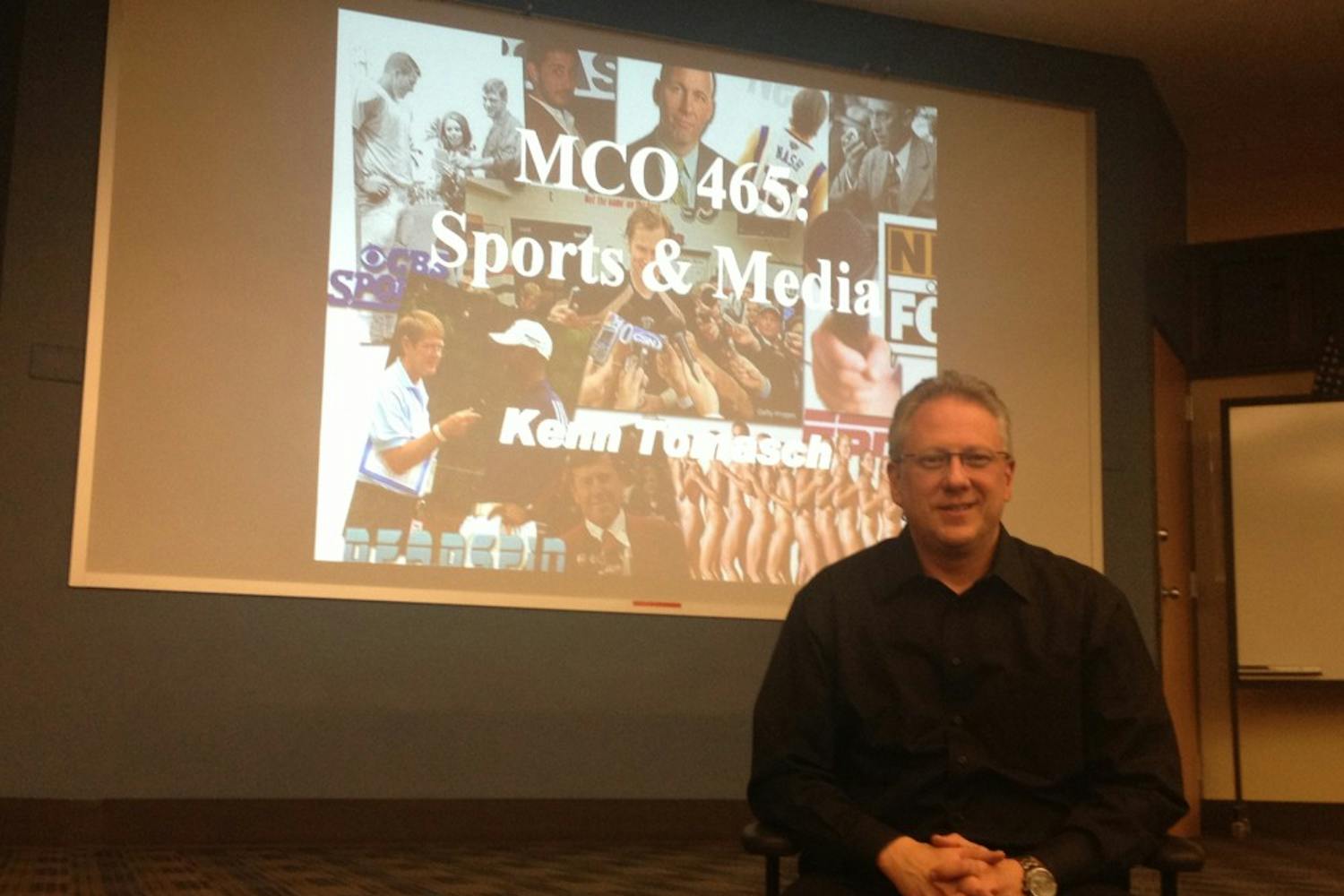 Kenn Tomasch is the professor behind @mco465; he incorporated social media into his lesson plans. Photo by Evan Triantafilidis.