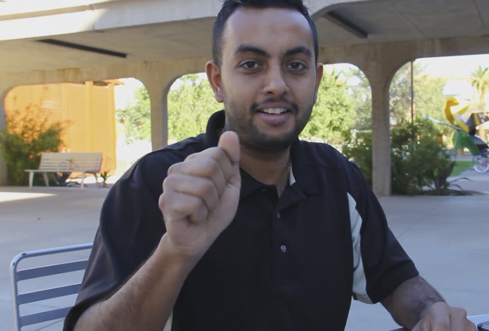 Screen shot of Prajwal Paudyal from The State Press' video on the American Sign Language Club.
