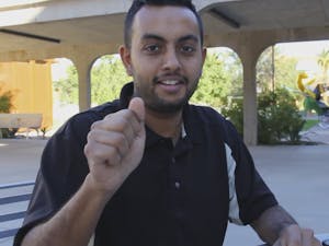 Screen shot of Prajwal Paudyal from The State Press' video on the American Sign Language Club.