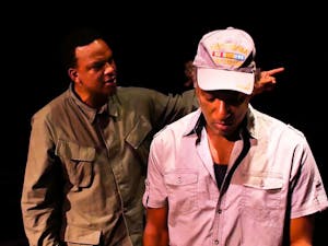 Carlton "Starr" Releford and Bert Tanner starred as David and his cousin Lynnell in Carpetbag Theatre's production of "Speed Killed My Cousin" on Saturday, Oct. 15.&nbsp;