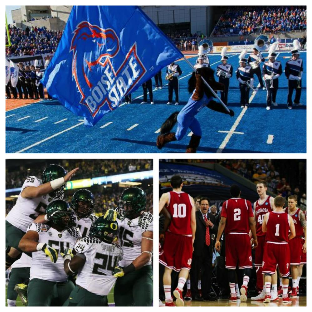 New powers like Boise State and Oregon have always been at odds with traditionalists like Indiana. Which do you prefer? Photo courtesy Getty Images