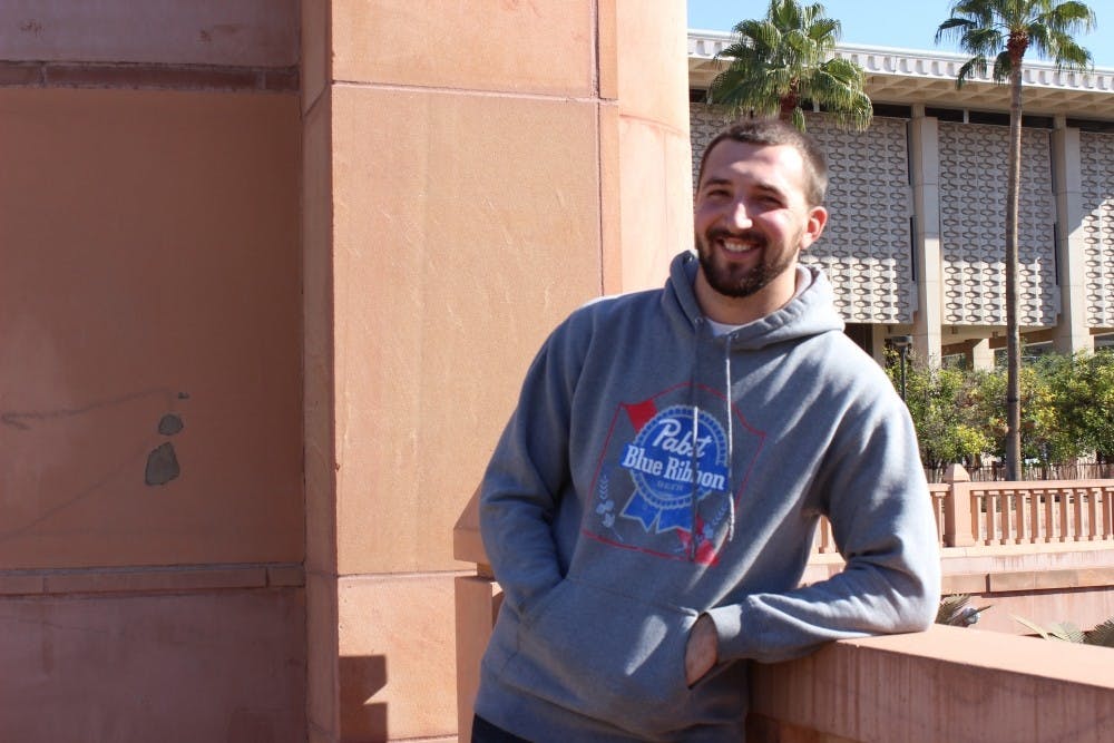 Dawson Gurley poses for a photo at the ASU Tempe campus in Spring 2016.