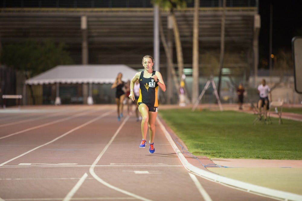 Jenna Maack runs in the 10,000 meter race on Saturday, April 2, at&nbsp;Cobb Track and Angell Field in Palo Alto, CA. She finished with a time of&nbsp;34:58.93.