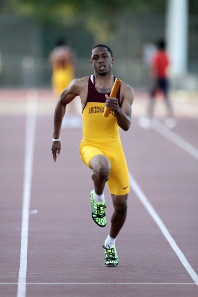 Ryan Milus sprints in a meet on Apr. 30, 2011. Milus posted a personal record in the 60-meter dash earlier this season and continues to impress the coaching staff. (Photo courtesy of Jeremy Hawkes)