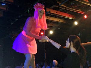 Coco St. James accepts a tip at "Arizona Drag Stars" Crescent Ballroom in Phoenix on Thursday September 1, 2016.