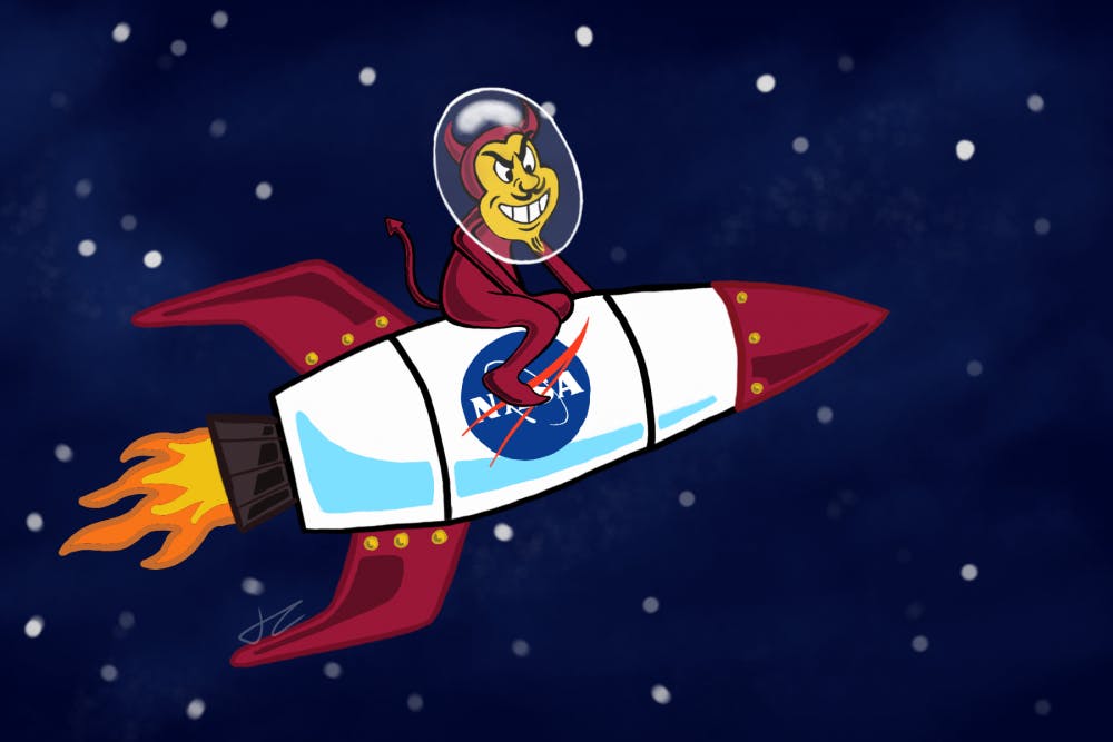 sparky riding rocket