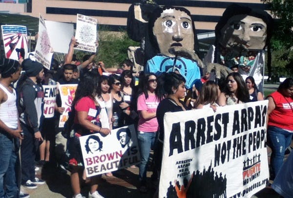 Students from all across the nation gathered on Friday in downtown Phoenix to protest against Maricopa County Sheriff Joe Arpaio’s tactics used to cut down on illegal immigration. (Photo courtesy of Daisy Prado)
