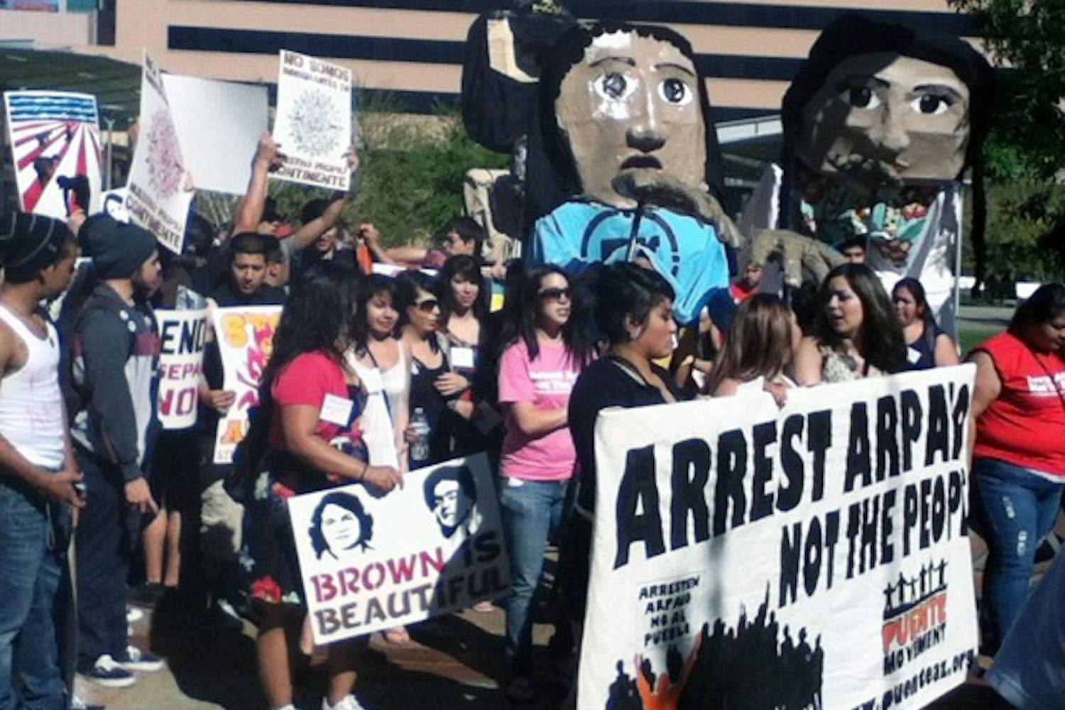 Students from all across the nation gathered on Friday in downtown Phoenix to protest against Maricopa County Sheriff Joe Arpaio’s tactics used to cut down on illegal immigration. (Photo courtesy of Daisy Prado)
