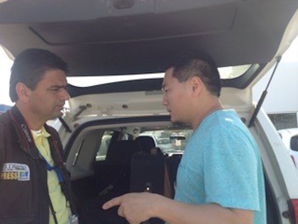 Director Charlie Minn and camera man Cesar Flores in Culiacan. (Photo Courtesy of Charlie Minn)