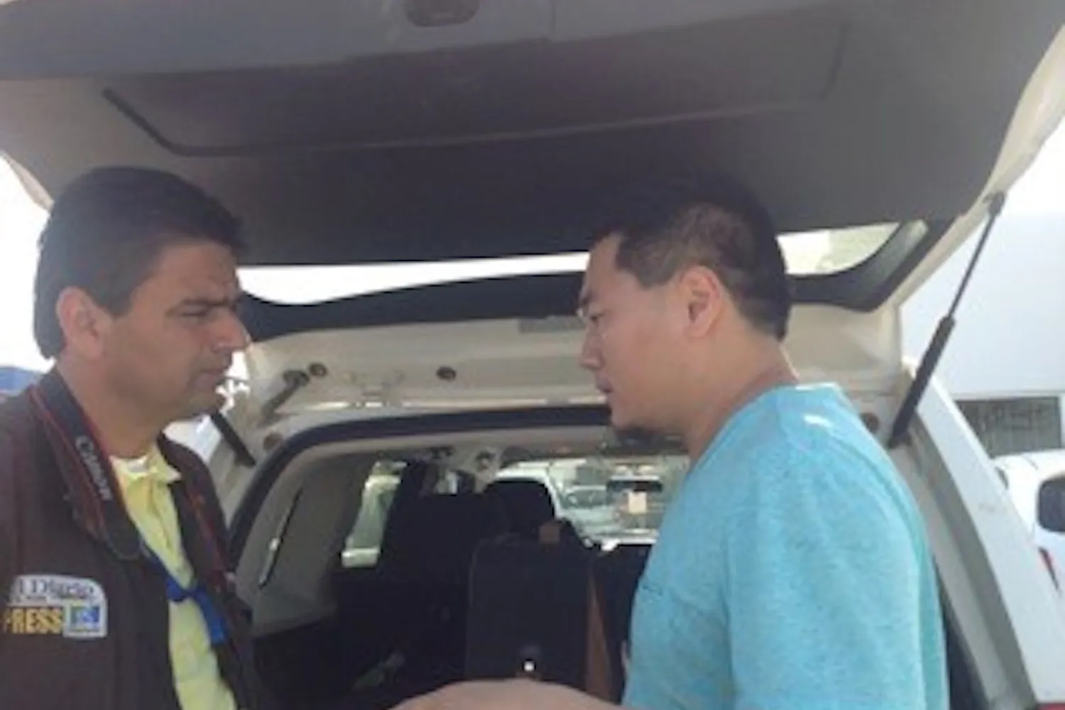 Director Charlie Minn and camera man Cesar Flores in Culiacan. (Photo Courtesy of Charlie Minn)