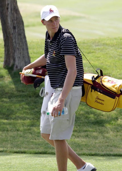Spencer Fletcher looks down the course in the Pac-10 championships on April 27, 2010. Fletcher and the Sun Devils struggled and finished in last place at the Southern Highlands Invitational.  (Photo courtesy of Steve Rodriguez)