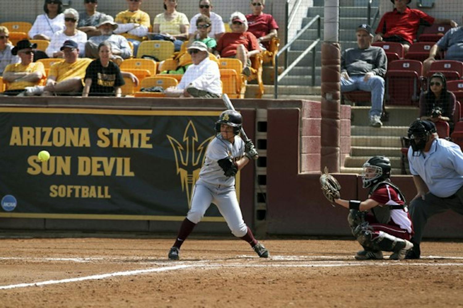 Katelyn Boyd prepares to take a swing in a game against New Mexico State on March 11. Boyd and the Sun Devils will travel to California for the Judi Garman Classic in the team’s first road trip of the season. (Photo by Jenn Allen)