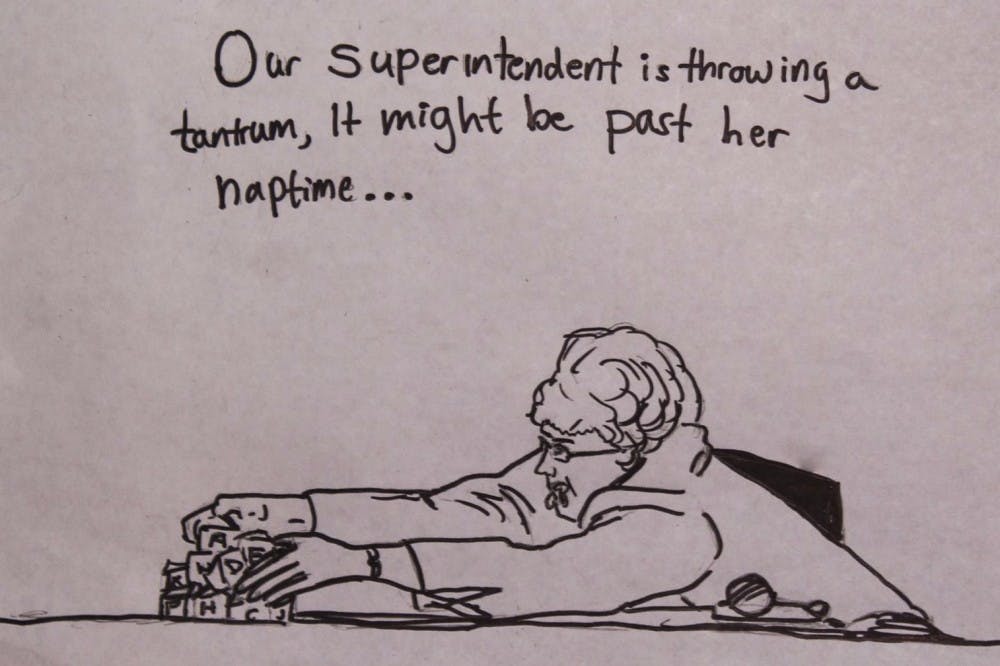 Editorial cartoon by Kelcie Grega/The State Press