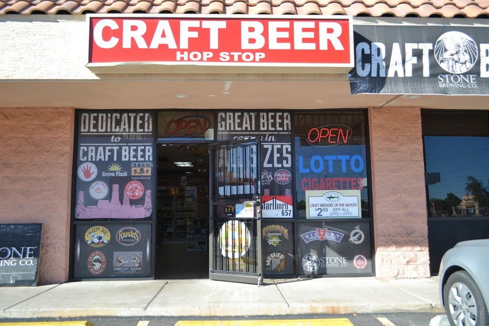 The Craft Beer Hop Stop in Phoenix sells a variety of beers.