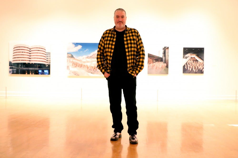 Photographer Spencer Tunick is pictured in the exhibit of his work “Participant” on Wednesday, January 13, 2016, at the ASU Art Museum in Tempe.