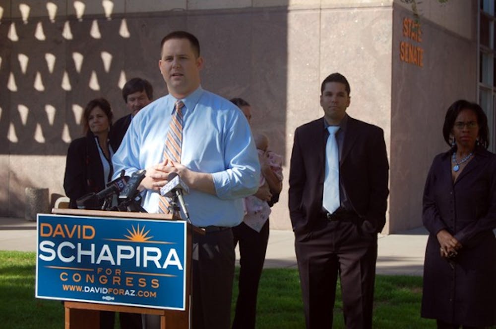 Sen. David Schapira announced his candidacy to represent district 9 in Congress at the state capital Tuesday.  (Photo by Thania A. Betancourt)
