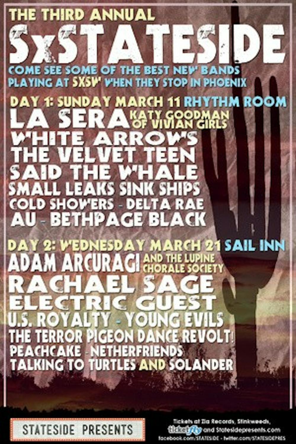 The concert poster for SXStateside. Image from statesidepresents.com.