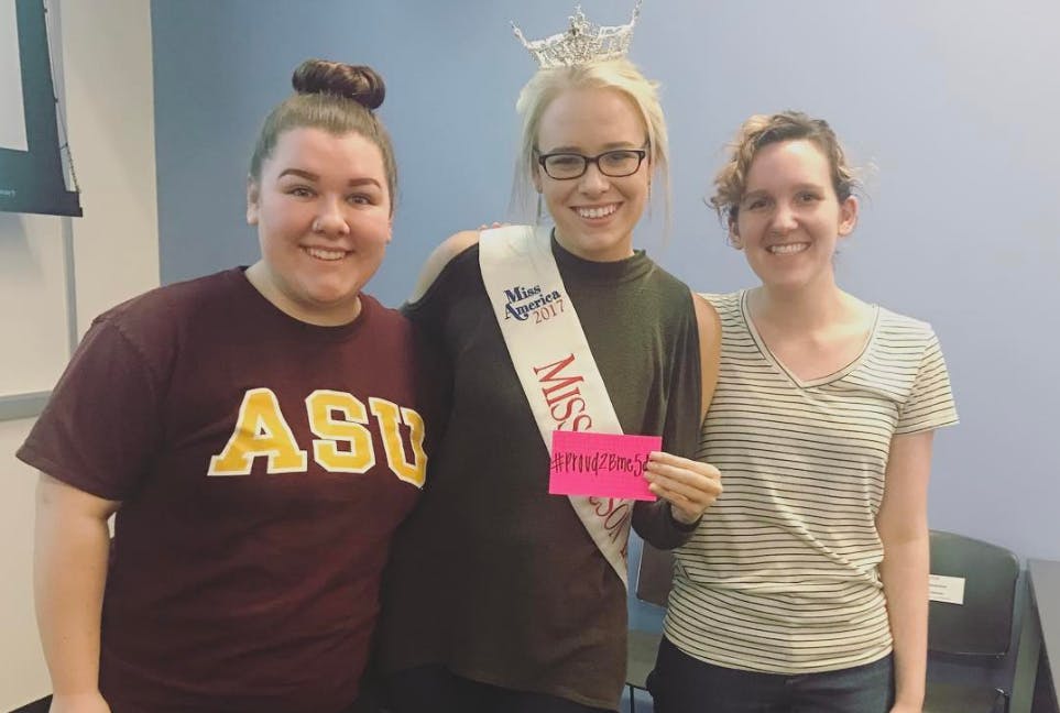From left to right:&nbsp;Maddison Fitzsimmons, Melody Pierce and&nbsp;Madison DeHaven, pose for a photo together on Feb. 26, 2017.