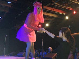 Coco St. James accepts a tip at "Arizona Drag Stars"&nbsp;Crescent Ballroom in Phoenix on Thursday September 1, 2016.