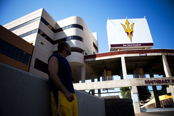 Senior safety Alden Darby battles with a member of the Oregon State team for the ball in Sun Devil Stadium. If the ASU football team wins against UCLA in Pasadena, Calif., on Saturday, it will go on to play in the Pac-12 Championship game. (Photo by Arianna Grainey)