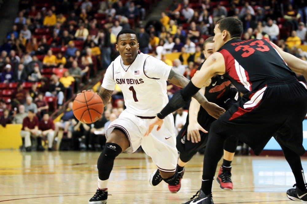 After a stellar career at ASU, point guard Jahii Carson will be waiting to be called up to the next level this week during the NBA Draft on June 26. (Photo by Sam Rosenbaum)