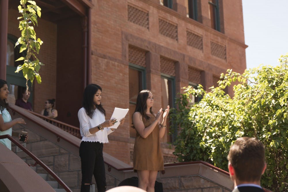 The USG election results for 2017 were announced on the steps of Old Main at ASU's Tempe campus on Thursday, March 30, 2017.