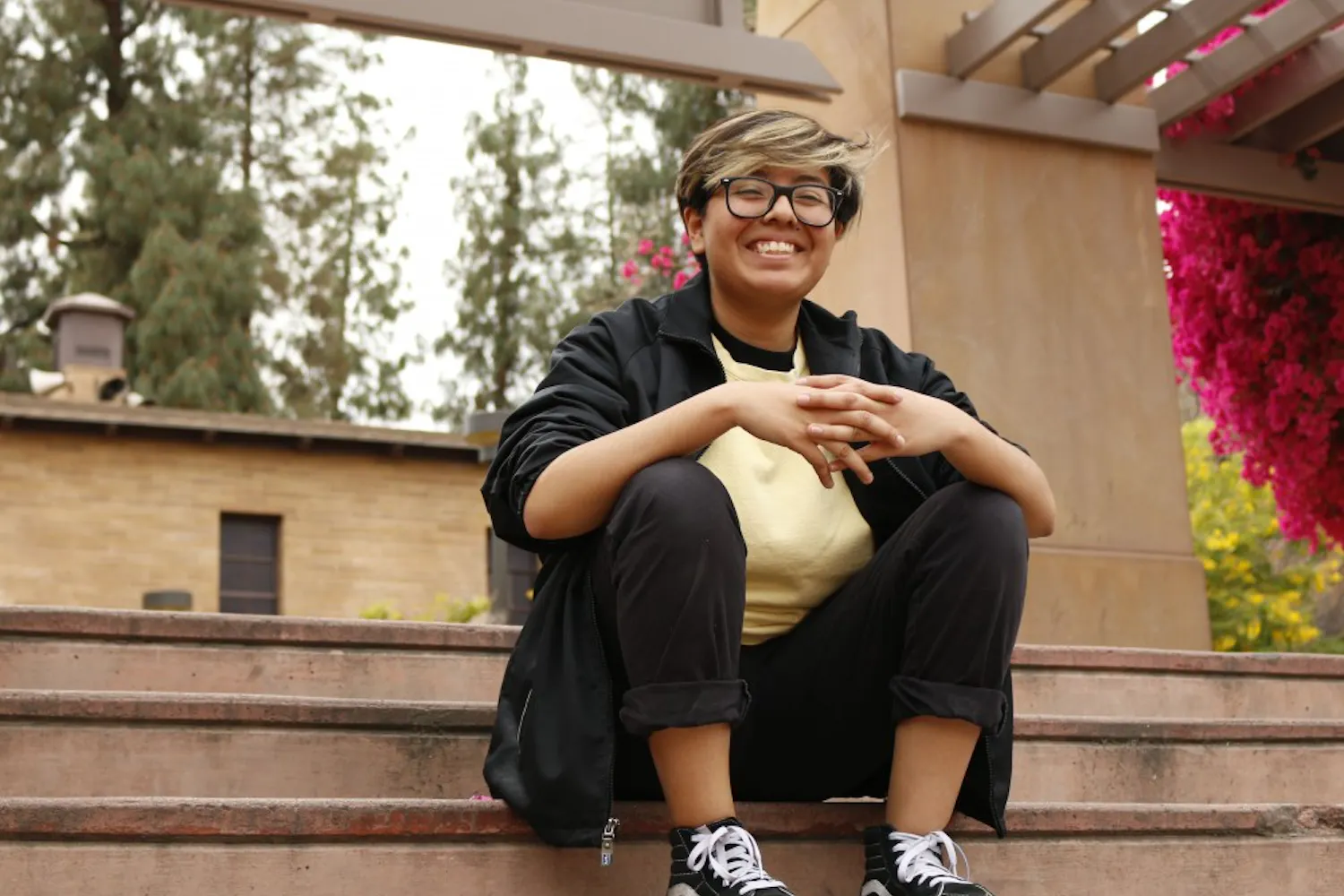 ASU freshman art student Karen Nazario poses for a photo in Tempe, Arizona on Wednesday, March 22, 2017.