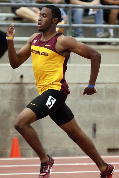 Will Henry sprints in the Baldy Castillo Invitational on March 17. Henry and the Sun Devils’ sprinters are experiencing a successful outdoor season and are ranked No. 7 in the nation. (Photo by Sam Rosenbaum)