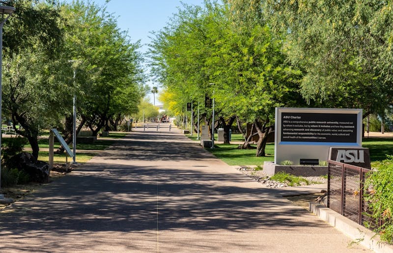 The ASU charter is pictured outside of the Student Union on the Polytechnic Campus on Thursday, May 21, 2020.