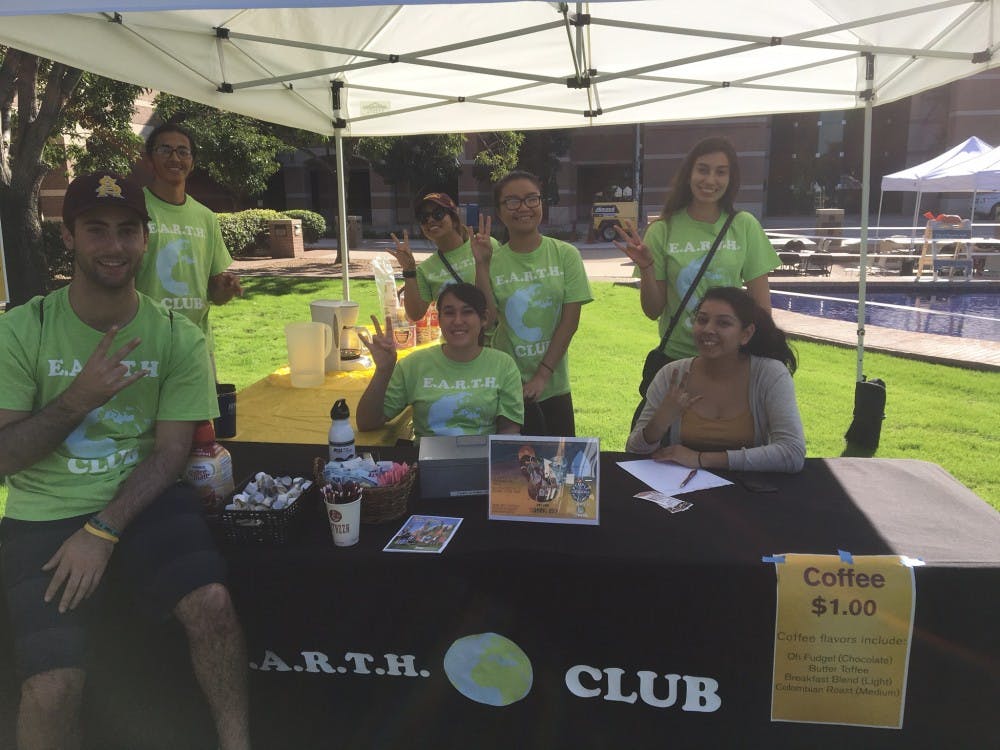E.A.R.T.H club members pose for a photo together&nbsp;at an event covering No DAPL.&nbsp;