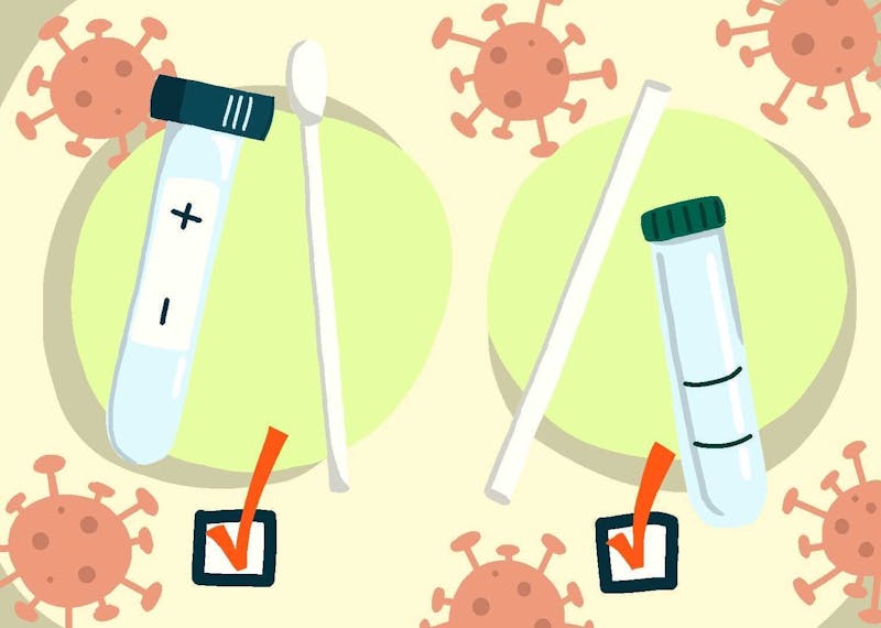 Illustration of Covid Tests. 