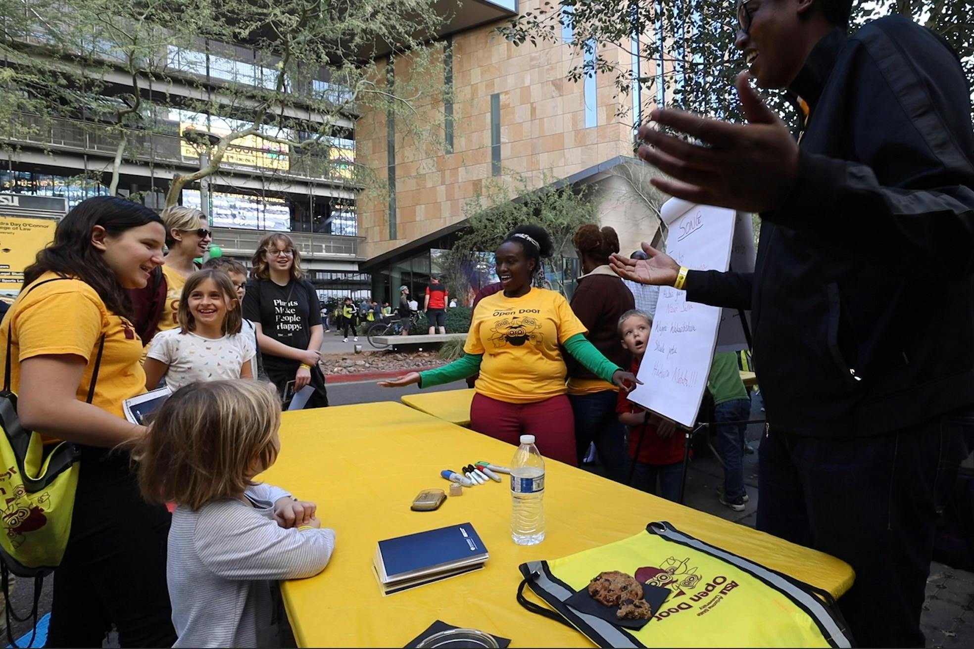 ASU Thunderbird students teach families different languages of the world on the downtown campus on February, 8 2020.