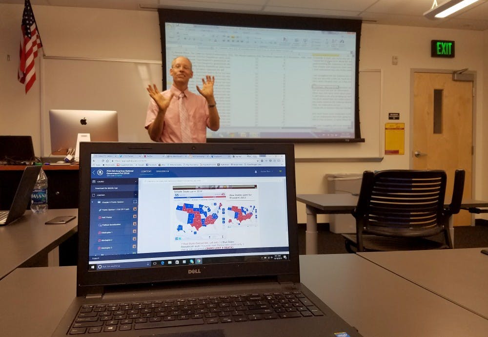 Photo illustration of a political science class.