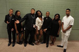 The executive board of ASU's NAACP chapter poses for a portrait.