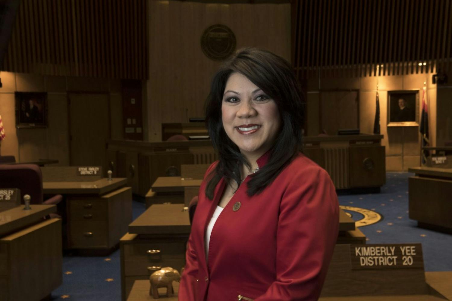 Portrait of State Senator Kimberly Yee (District 20) taken on the State Senate floor of the State Capitol, Phoenix Arizona, on Sept. 20, 2016.