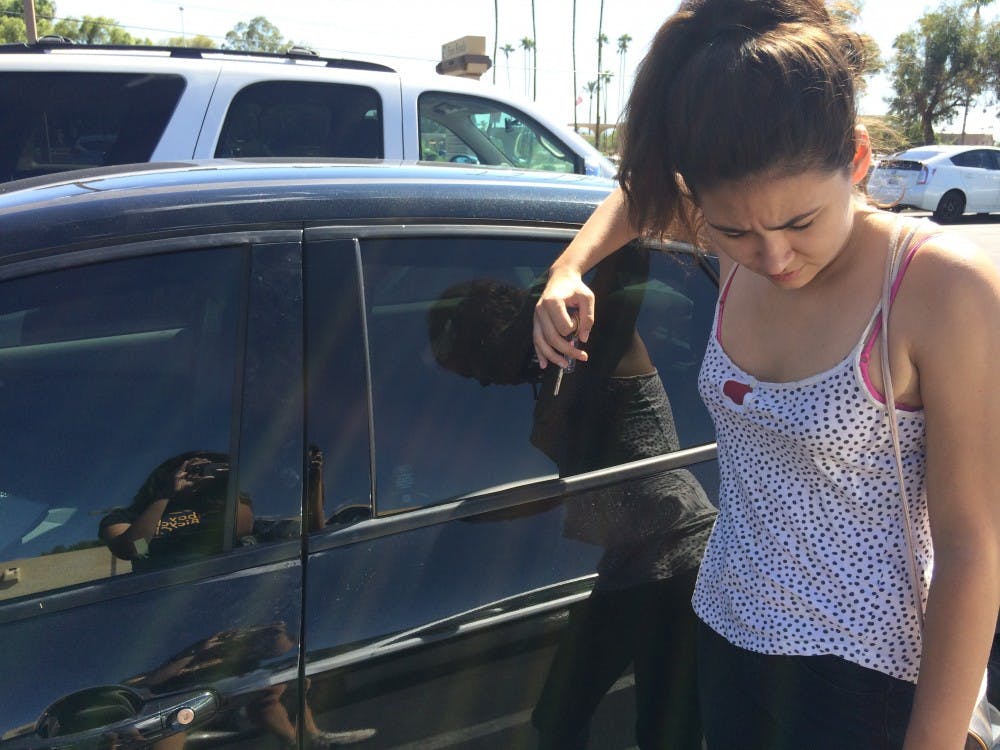 Olivia recovering after saving her car from the tow truck