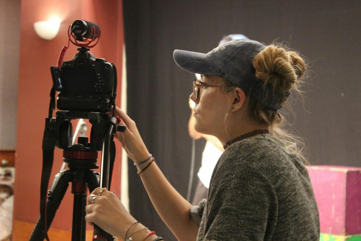 Tempe Late Night director Raina Bowers is pictured&nbsp;working on a set. She&nbsp;will step in front of the camera for the season three finale of the show on Monday, Nov. 21, 2016.